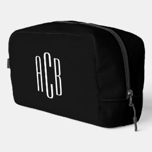 Schwarzweiß-Monogramm mit einfachen drei Buchstabe Waschbeutel