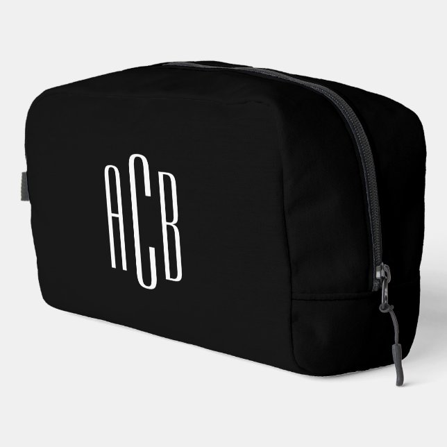 Schwarzweiß-Monogramm mit einfachen drei Buchstabe Waschbeutel (Rechte Ecke)