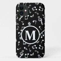 Schwarzweiß-Monogramm-Musiknote