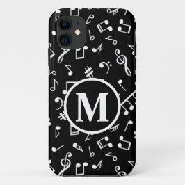 Schwarzweiß-Monogramm-Musiknote Case-Mate iPhone Hülle