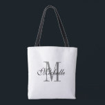 Schwarzweiß-Monogramm reversibel<br><div class="desc">Schwarz-weiß,  benutzerdefiniertes Monogramm,  reversibel Tote Bag. Elegante Schultertasche für Einkäufe,  Lebensmittel,  Büros,  Bücher,  Sport,  Hochzeit und vieles mehr. Klassische schwarz-weiße Typografie-Designvorlage. Doppelsiegreicher Druck mit schwarzen Griffen. Geschenkideen für Frauen und Mädchen.</div>