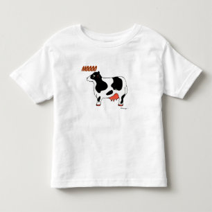 Schwarzweiss-MOOOO Kuh-Kleinkind-Shirt Kleinkind T-shirt
