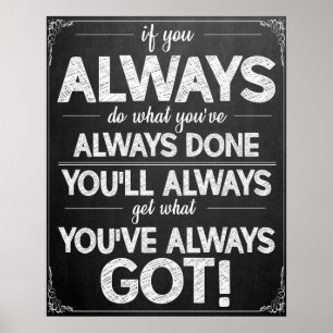 Schwarzweiß-Motivierend Klassenzimmer-Poster Poster