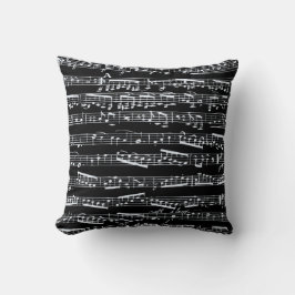 Schwarzweiss-Musiknoten Kissen