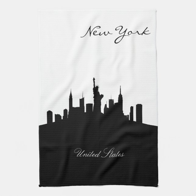 Schwarzweiss-New- YorkSkyline Handtuch (Vertikal)