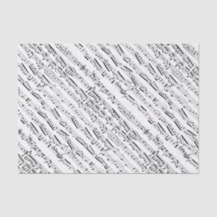 Schwarzweiss-Noten der musikalischen Anmerkungen Seidenpapier