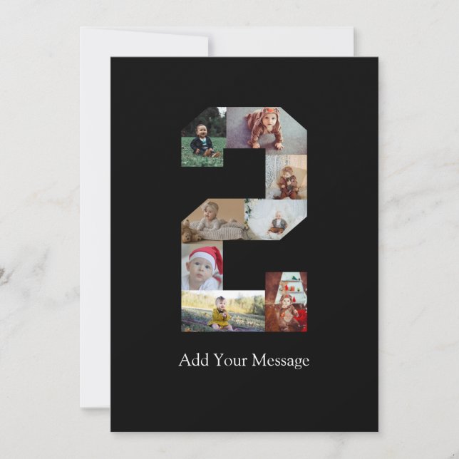 Schwarzweiß-Nummer 2 FotoCollage Ankündigung (Vorderseite)