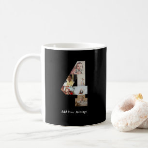 Schwarzweiß-Nummer 4 FotoCollage Kaffeetasse