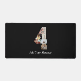 Schwarzweiß-Nummer 4 FotoCollage Schreibtischunterlage