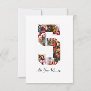 Schwarzweiß-Nummer 5 FotoCollage Karte