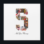 Schwarzweiß-Nummer 5 FotoCollage Magnetkarte<br><div class="desc">Bei diesem individuell anpassbaren Produkt werden Fotos so angeordnet, dass sie die Form einer Zahl bilden. Es wird oft für Meilensteine wie Geburtstage, Jahrestage oder Erfolge verwendet, um den Anwendern die Möglichkeit zu geben, unvergessliche Bilder in einem Single zu präsentieren. Die Designs bieten in der Regel Platz für verschiedene Foto-Größen...</div>