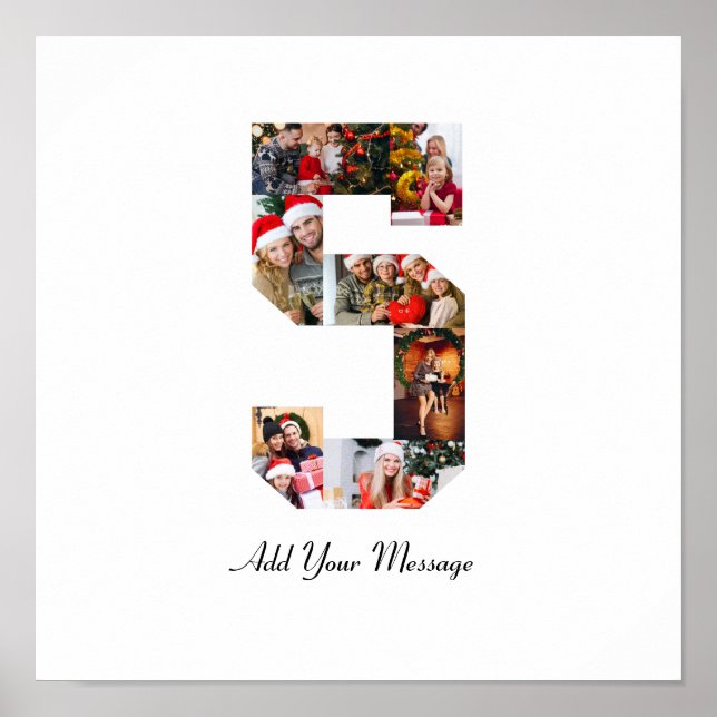 Schwarzweiß-Nummer 5 FotoCollage Poster (Vorne)