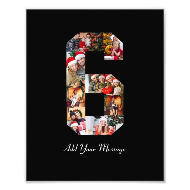 Schwarzweiß-Nummer 6 FotoCollage Fotodruck (Vorne)