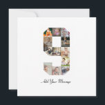 Schwarzweiß-Nummer 9 FotoCollage Feiertagskarte<br><div class="desc">Bei diesem individuell anpassbaren Produkt werden Fotos so angeordnet, dass sie die Form einer Zahl bilden. Es wird oft für Meilensteine wie Geburtstage, Jahrestage oder Erfolge verwendet, um den Anwendern die Möglichkeit zu geben, unvergessliche Bilder in einem Single zu präsentieren. Die Designs bieten in der Regel Platz für verschiedene Foto-Größen...</div>