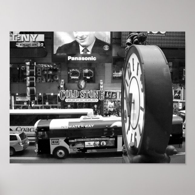 Schwarzweiß-NYC-Foto Poster (Vorne)