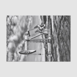 Schwarzweiss-Ölfeld-Pumpanlage Seidenpapier