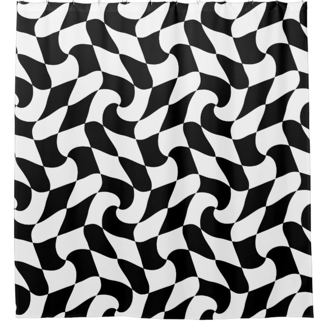 Schwarzweiß-Optik Duschvorhang (Vorderseite)
