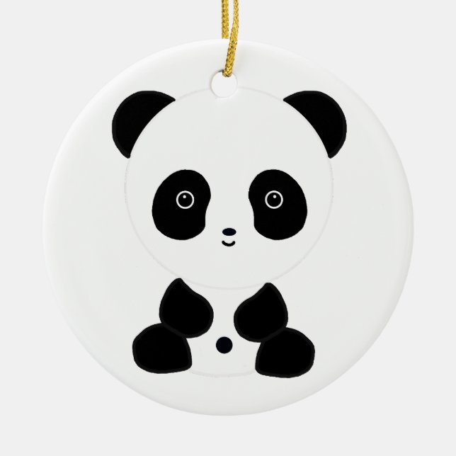 Schwarzweiss-Panda-Bär Keramikornament (Vorne)