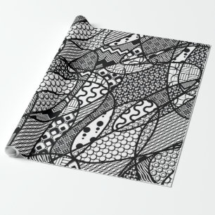 Schwarzweiß-Patchworkmuster 05 Geschenkpapier