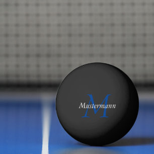 Schwarzweiss personalisiert mit Monogramm Tischtennisball