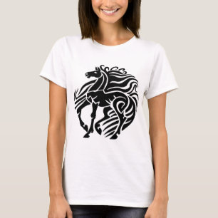 Schwarzweiss-Pferd T-Shirt