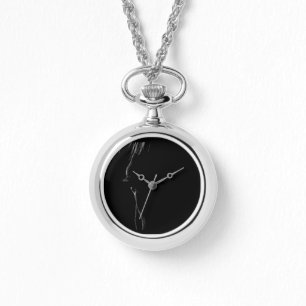 Schwarzweiss-PferdeSilhouette Armbanduhr