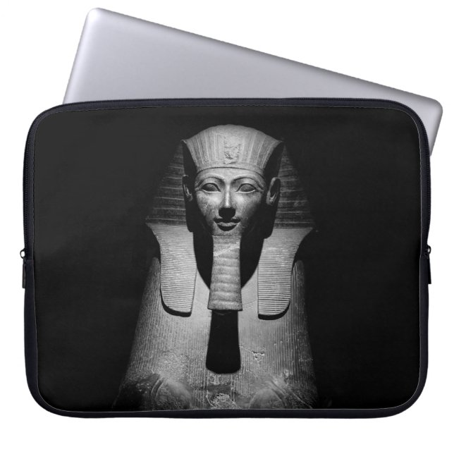 Schwarzweiß-Pharao-König Laptopschutzhülle (Vorderseite)