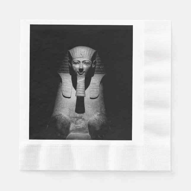 Schwarzweiß-Pharao-König Serviette (Vorderseite)