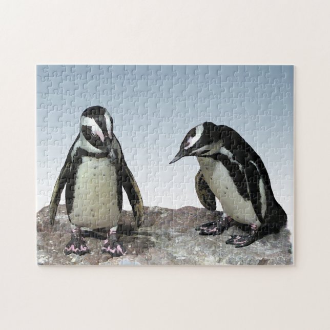 Schwarzweiss-Pinguin-Vogel-Puzzlespiel Puzzle (Horizontal)