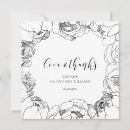 Schwarzweiß-Pioniere mit eleganter Liebe- & Danker Dankeskarte