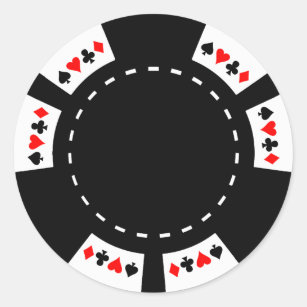 Schwarzweiss-Poker-Chip Runder Aufkleber