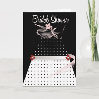 Schwarzweiß-Polka-Dot-Brautparty Einladung