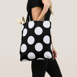 Schwarzweiss-Polka-Punkt-Tasche