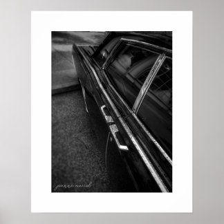 Schwarzweiß-Poster-Druck des Lincoln Continental i Poster