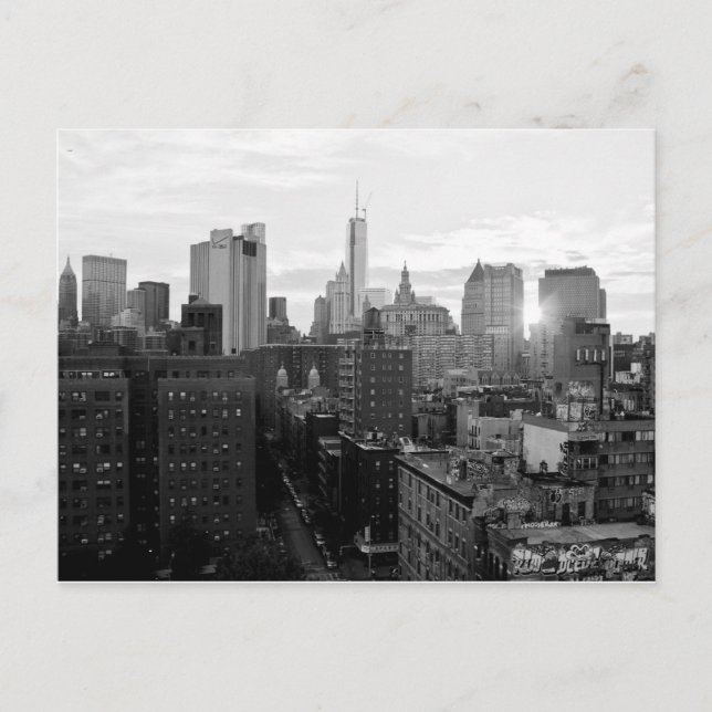 Schwarzweiss-Postkarte von New York City Postkarte (Vorderseite)