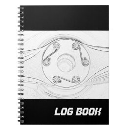 Schwarzweiß-Propeller-Flugbuch Notizblock