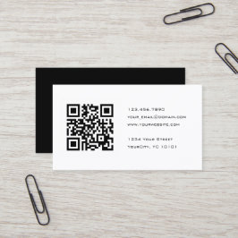 Schwarzweiss-QR Code-Berater Visitenkarte