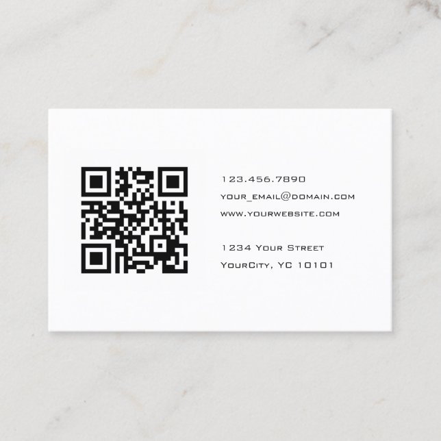 Schwarzweiss-QR Code-Berater Visitenkarte (Vorderseite)