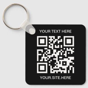 Schwarzweiß QR-Code Foto Schlüsselanhänger