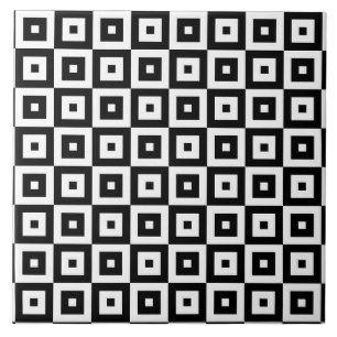 Schwarzweiss-Quadrat-Muster Fliese