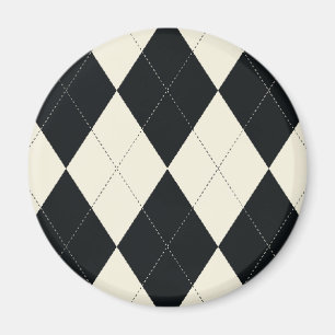 Schwarzweiss-Rauten-Magnet Magnet