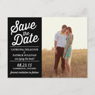 Schwarzweiß-Retro-Foto Save the Date Postkarte