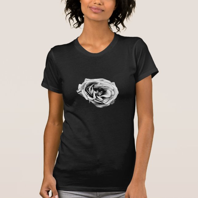 Schwarzweiss-Rose T-Shirt (Vorderseite)