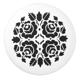 Schwarzweiss-Rosen-Fachgriff Keramikknauf