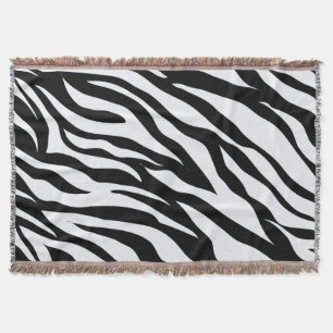 Schwarzweiß Safari Zebra Animal Print Decke