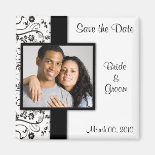 Schwarzweiss-Save the Date Foto-Magneten Magnet