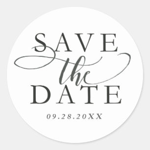 Schwarzweiß-Save the Date-Umschlag Aufkleber