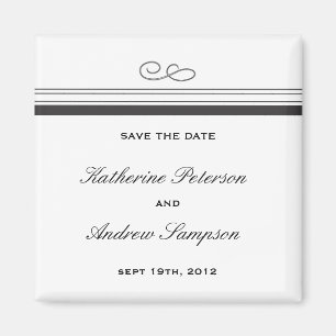 Schwarzweiss-Save the Date Wedding Magnet