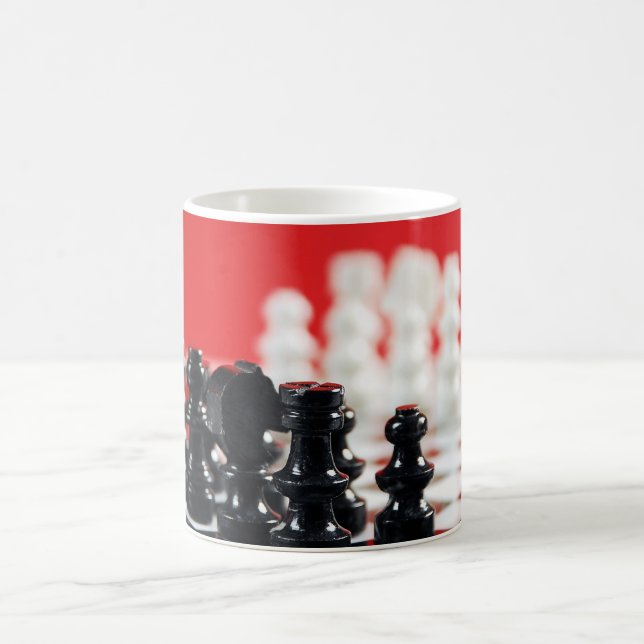 Schwarzweiß-Schach-Set-Tasse Kaffeetasse (Mittel)