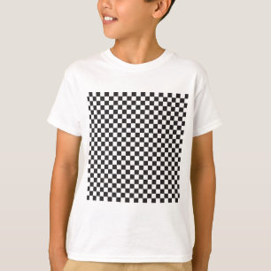 Schwarzweiss-Schachbrett-Brett-Karos T-Shirt